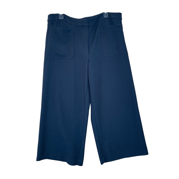 LOFT Pants - LOFT Wide Leg Cropped Women Pants‎ Career Casual Pockets Black Size 14